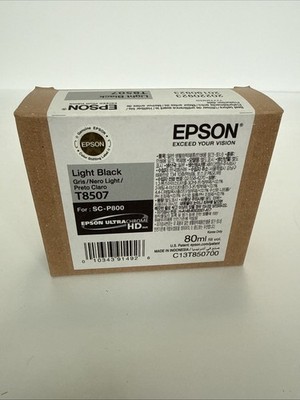 New Genuine Epson T8507 Light Black Ultra Chrome HD Ink For SC-P800 Exp 2022