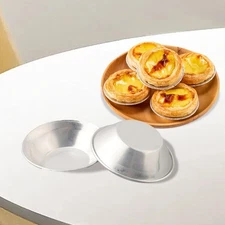 Brand New Egg Tart Moulds Baking Cookie Reusable Silver Tart 10 Pcs Tools