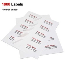 1000 Count Blank Address Shipping Labels 100 Sheets 2" x 4" 10-UP 10 Per Sheet