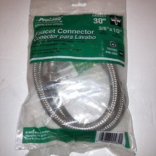 Proline 30" Braided Stainless Steel Faucet Connector, 3/8" OD In x 1/2" FIP Out