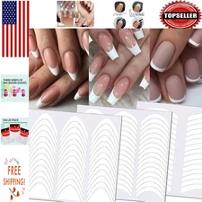 Premium French Tip Nail Stickers - 1368 Adhesive Pieces for Glamorous Designs