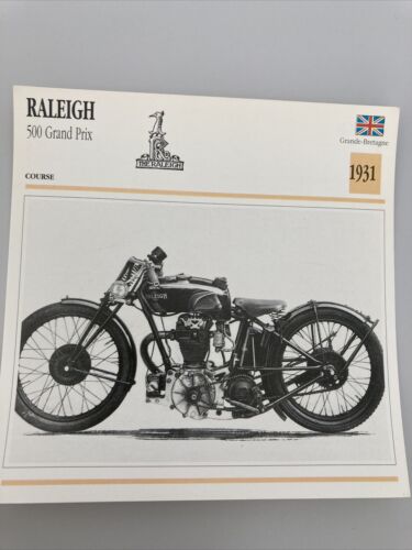 Raleigh 500 Grand Prize 1931 Karte Motorrad Aus Sammlung Atlas UK - Bild 1 von 2