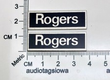 Rogers LS 3/5A Speaker Grill Badge Logo Silver Thick Aluminum 38mm x 12mm PAIR