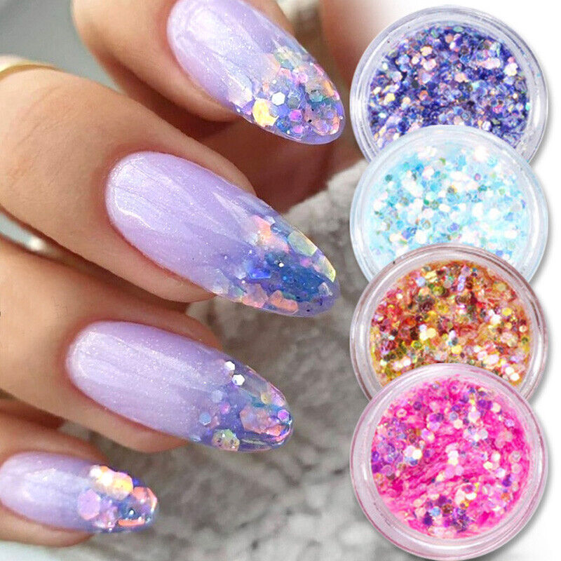 Nail Sequins Flakes Nail Art Decoration Gold Foil Aluminum Nail Art ...