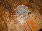 Small Clear cut glass creamer, 3" high, very pretty -catches light nicely, heavy — photo 7