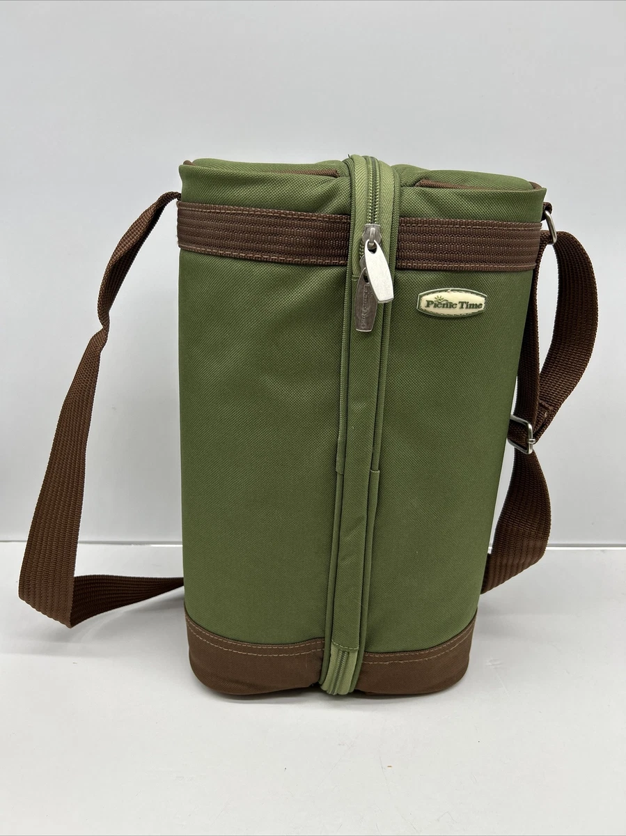 Insulated Picnic Time Wine Bottle Tote Cooler Bag Crossbody Room