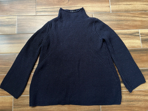 Topshop Pullover Ribbed Chunky Sweater Women's Size 4 Mock Neck BLACK - Picture 3 of 14