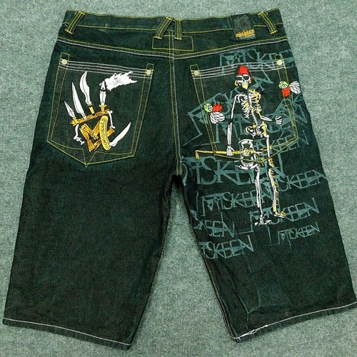 MISKEEN Black Denim Shorts Halloween 