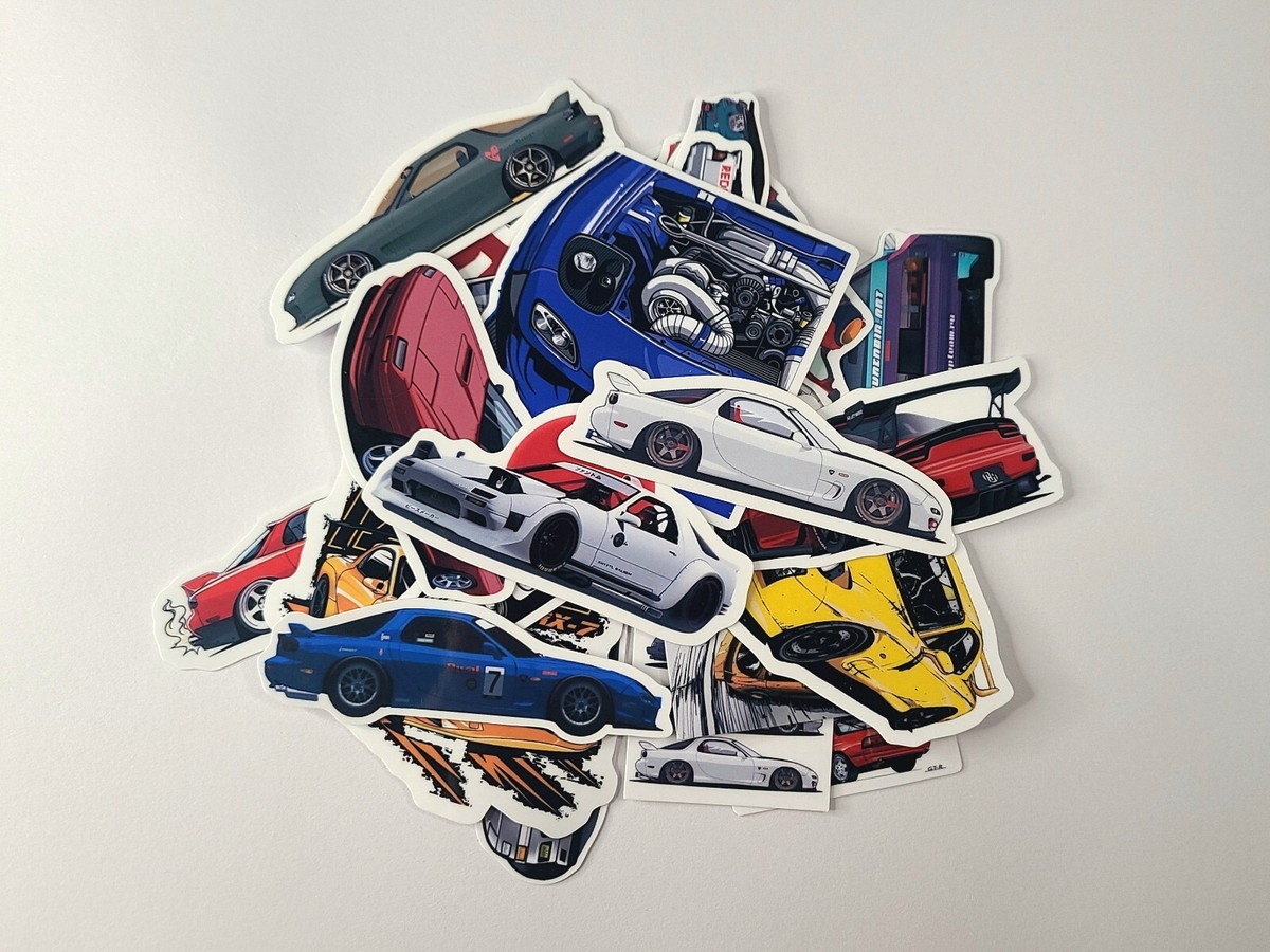 26pc Japanese Drift Legend Mazda RX7 FC FD Vinyl Stickers JDM
