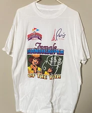 Vintage PARIS & BALLYS Las Vegas CASINO Promo XL T Shirt FEMALE HANDICAPPER