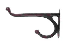 (5 Pack) Huge Black Cast Iron Harness Hook Two Prong  9-1/4 inchCI-H702