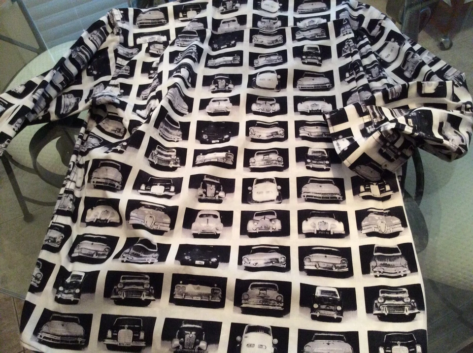Camisa ICEBERG Designer Branca/Preta TODOS Carros Vintage edição limitada colecionadores M - Imagem 4 de 4