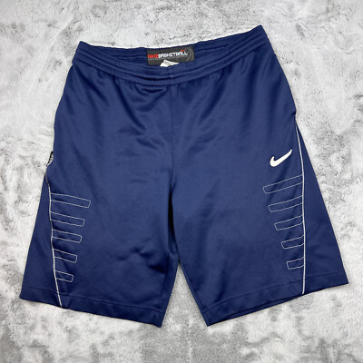 Nike Elite Basketball Shorts Men Medium Blue Baggy Athletic