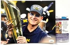 JIM HARBAUGH SIGNED 8X10 PHOTO MICHIGAN WOLVERINES COACH CHAMPS LA CHARGERS JSA