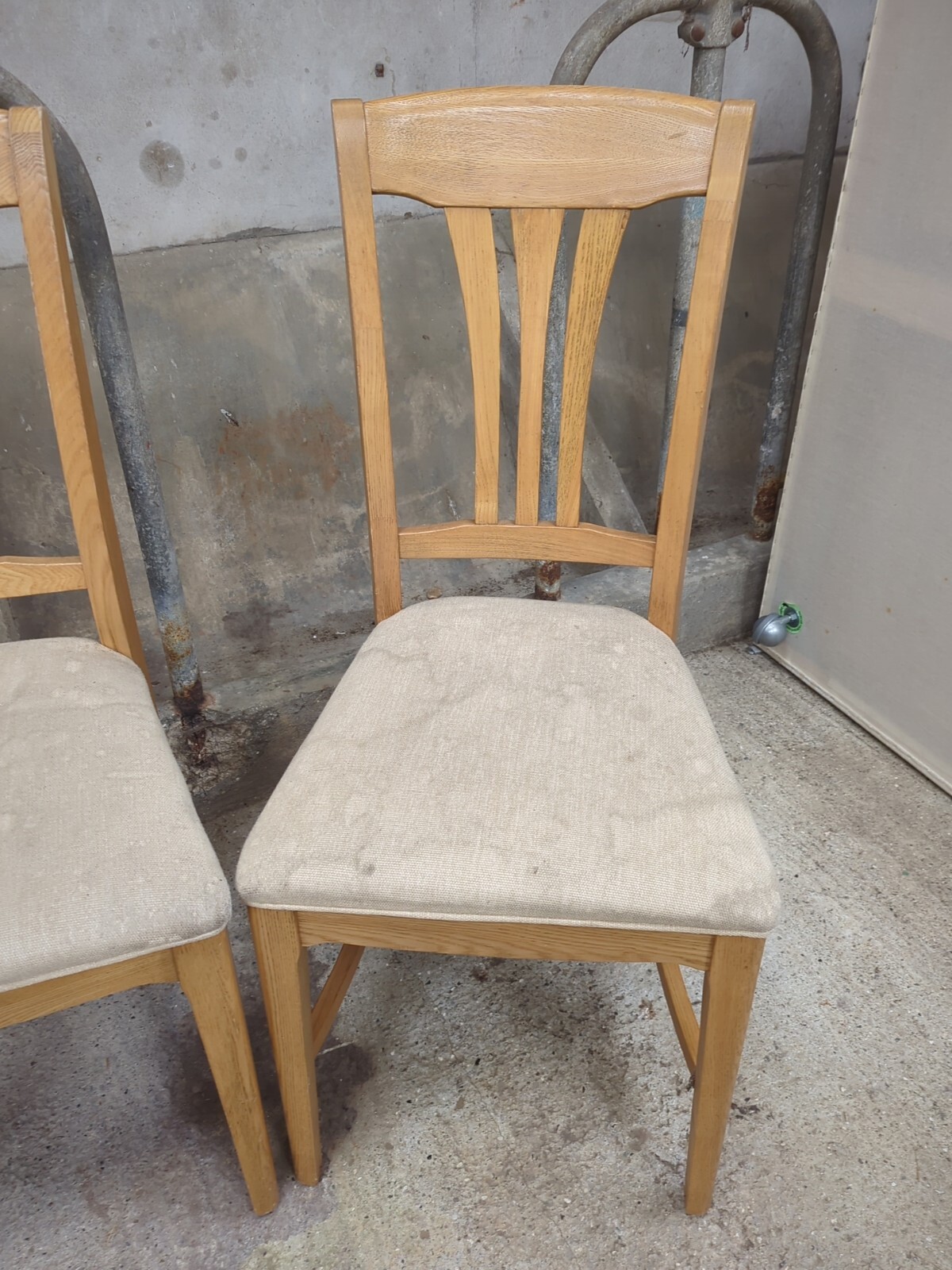 Set Of Four Light Oak Dining Chairs eBay