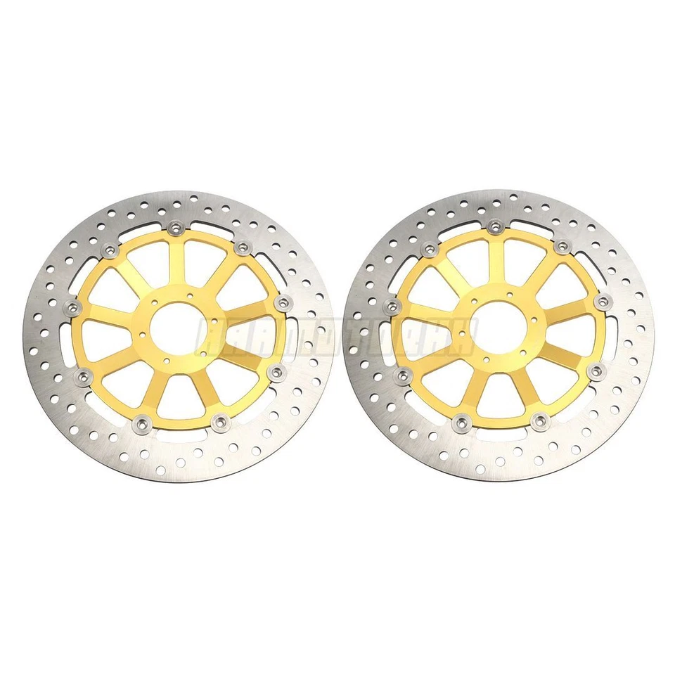 Front Brake Discs Rotors For Honda VFR750R RC30 1988-1990 1989 Pair Gold  — 第 2/4 张图片