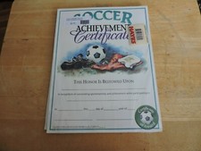 Soccer Achievement Certificate NEW PACK OF 25
