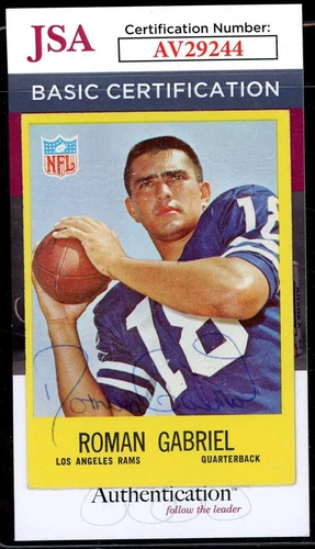 Roman Gabriel JSA Coa Signed 1967 Philadelphia Gum Autograph
