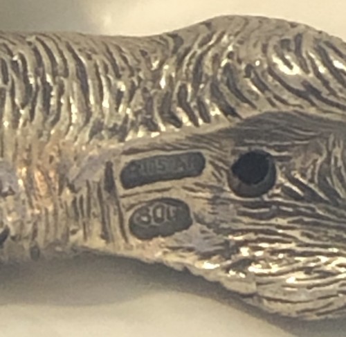 Vintage Pietro Sorini Silver Dog with Bone Figurine Italy *105AR 2" Long - Picture 9 of 9