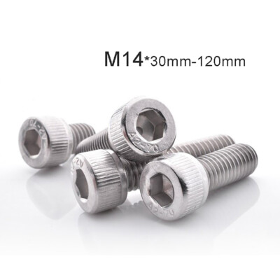 M14 Metric A2 Stainless Steel Allen Bolt Socket Cap Screws Hex Head 30mm-120mm