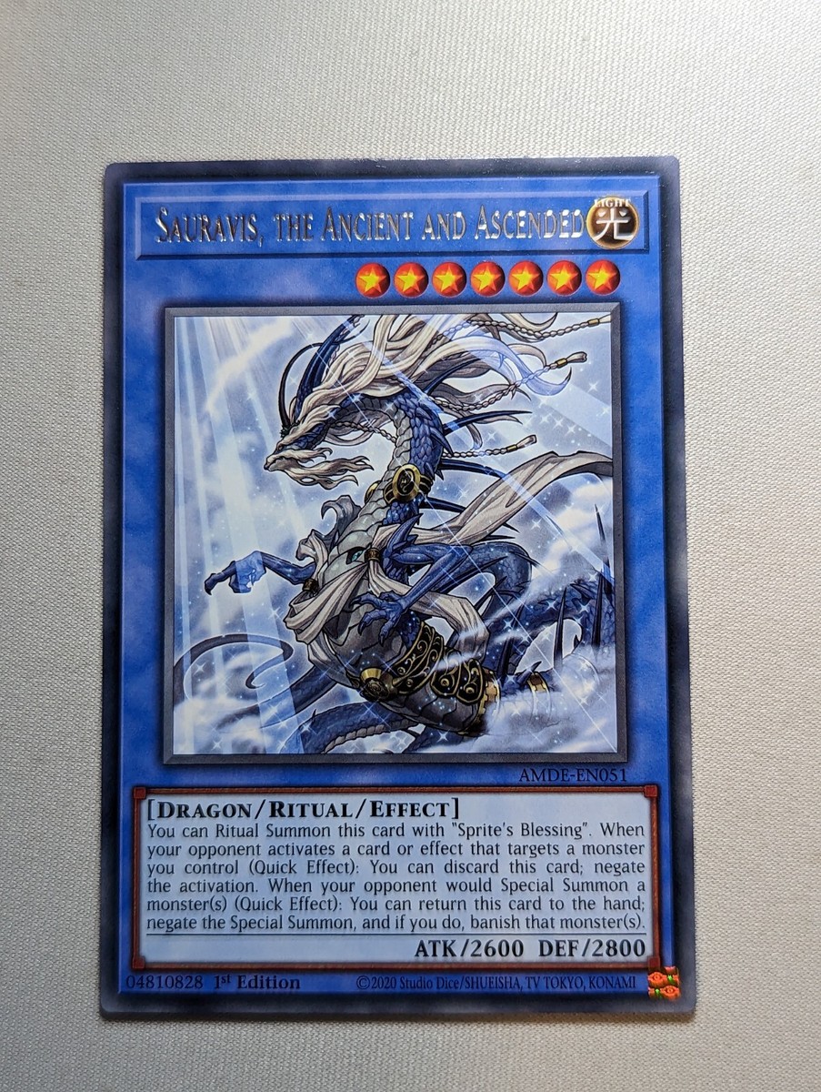 Sauravis, the Ancient and Ascended AMDE-EN051 Rare 1st Edition NM Yugioh Sauravis, the Ancient and Ascended AMDE-EN051 Rare 1st Edition NM Yugioh