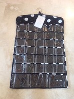 Raymond Waites Hanging Jewelry Organizer Black White Polka Dot 66 Pockets Raymond Waites Hanging Jewelry Organizer Black White Polka Dot 66 Pockets
