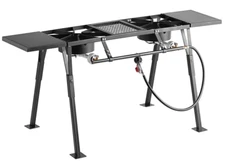 Double Burner Propane Gas Outdoor Deep Fryer Camping Stove Grill LP Stove Range