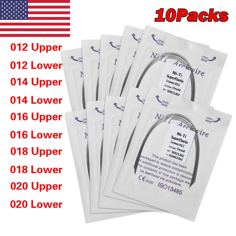 100 Arcs Orthodontiques Ronds/ovales En Niti - Pour Dentisterie Et Labo Dentaire - Fil De Forme Ovale