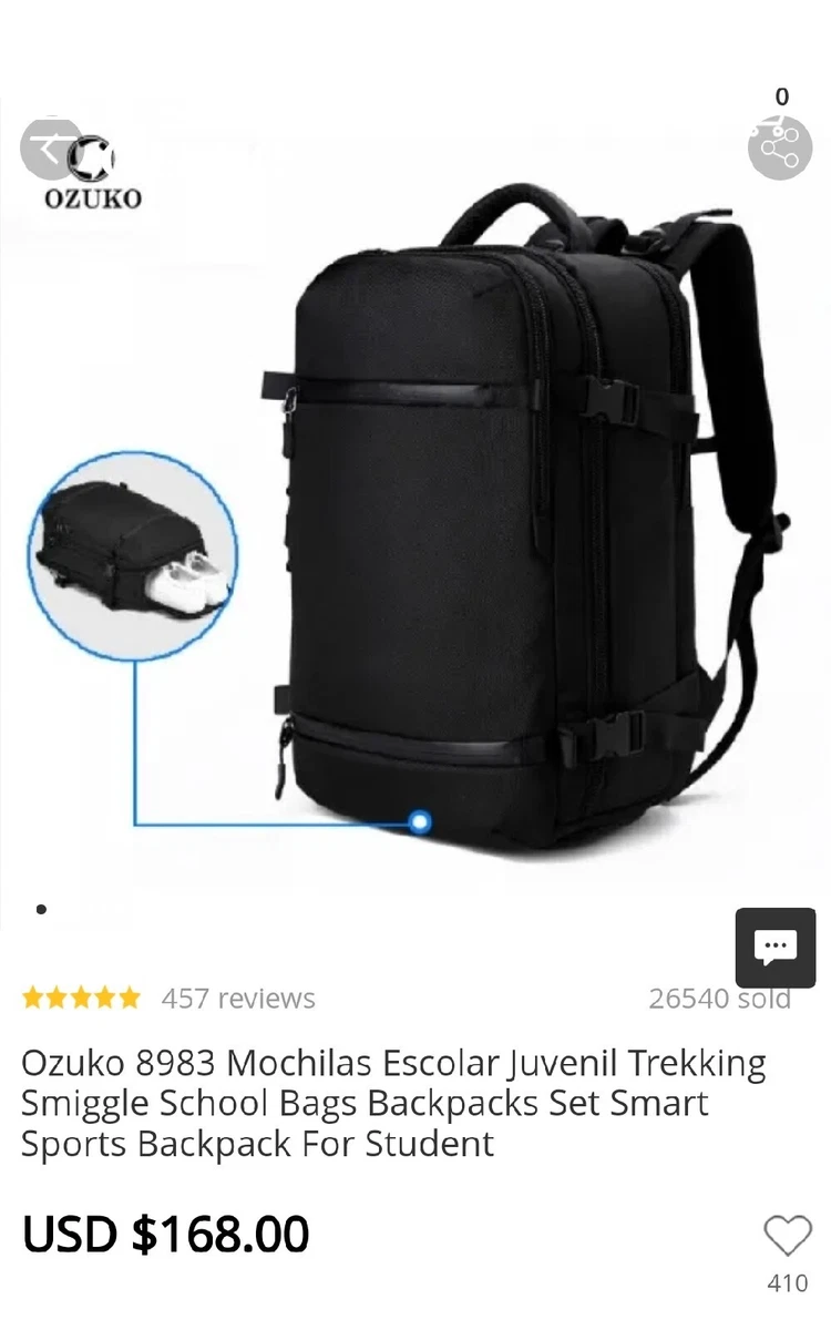 Ozuko 8983 L Backpack Waterproof Business Bag Like Aer Travel Pack