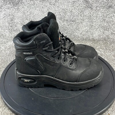 Reebok Boots Women's Sz 8 M Composite Toe Trainex Work Black Leather Waterproof