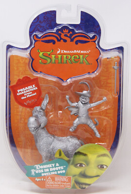 MGA- Dreamworks - Shrek - Dueling Duo - Donkey & Puss in Boots - Silber Variante