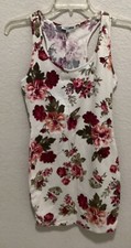 Fashion Nova Floral Print Sleeveless Tank Dress W/Racerback Fit Size S