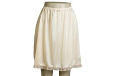 20" Length Women Lace Trim Mini Half Slip White Beige Black S M L XL 2XL 999  