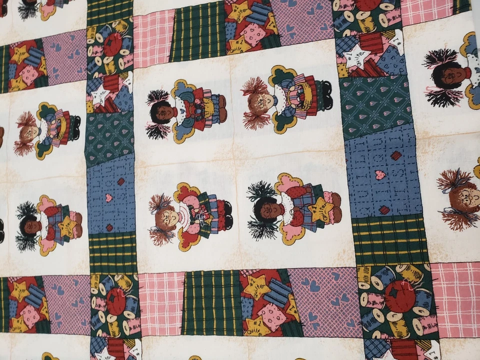 Vintage Quilters Theme Fabric Angels Hearts Freckles #1 Quilter 1 Yard Rare New - Image 2 of 4