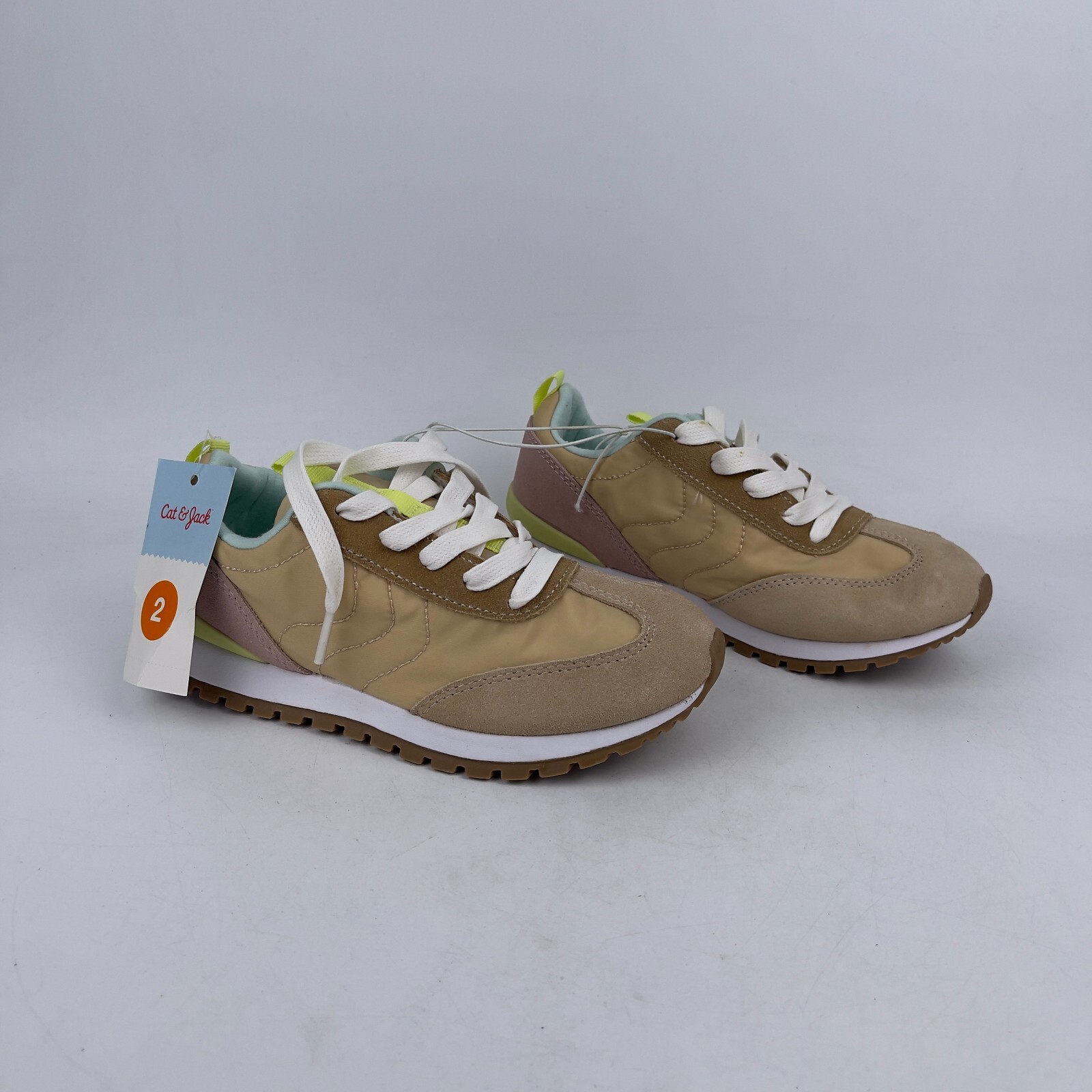 SAOLA Sneakers basse Cat & Jack Korbyn bambina 2 beige punta tonda suola gomma stringate