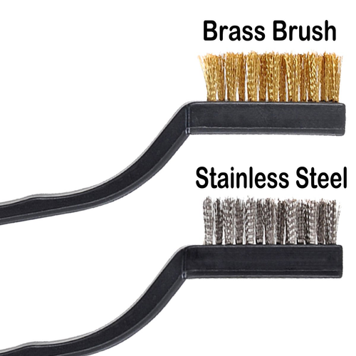 10 Pieces Small Wire Brush Scratch Brush (Stainless Steel + Brass), Curved Handl - Picture 3 of 12