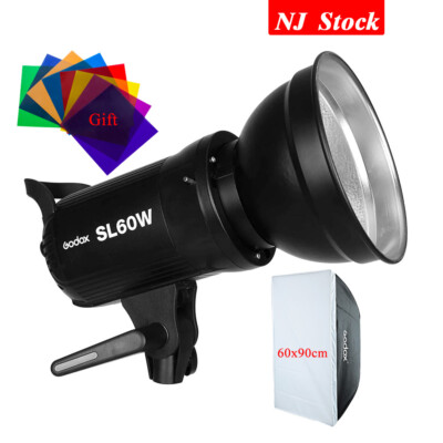 US Godox SL-60W Studio Video LED Continuous Light With 60x90cm Bowens Softbox
