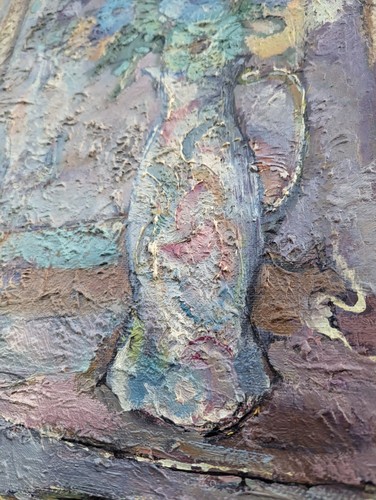 IMPASTO FLOWERS IN VASE RUSSIAN ORIGINAL OIL by AKSIROV - Picture 13 of 15