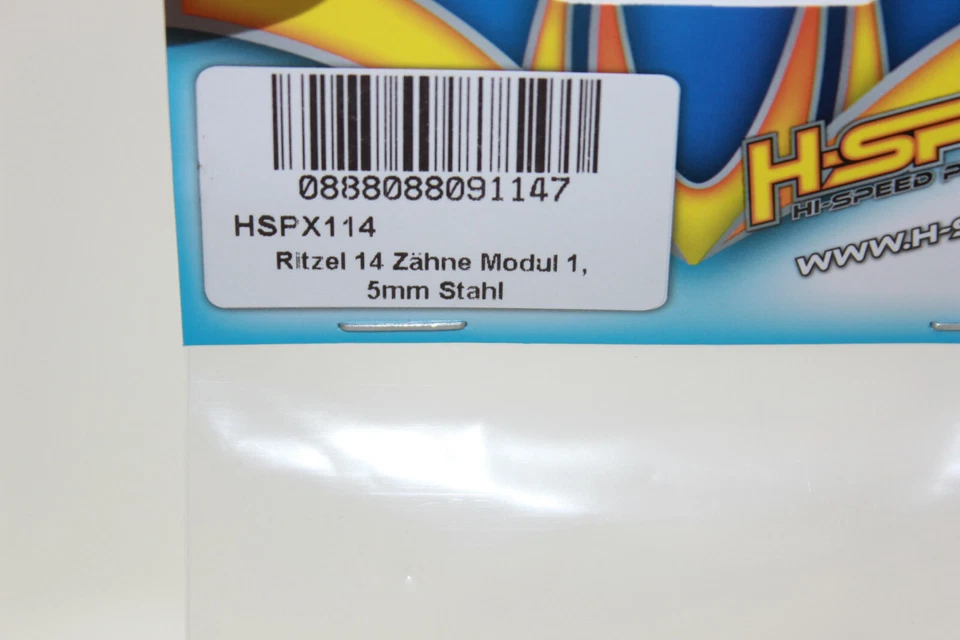 H-Speed HSPX 114 Ritzel 14 Zähne Modul 1 5mm Stahl Motorritzel NEU OVP - Bild 2 von 3