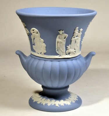 Antique Wedgwood Pale Blue Jasper Ware Urn 3 1/2
