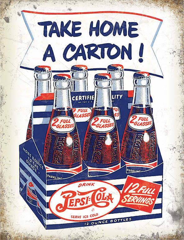 Pepsi Cola - Take a Carton - Metal Wall Sign (3 Größes - Small Large and Jumbo) Pepsi Cola - Take a Carton - Metal Wall Sign (3 Größes - Small Large and Jumbo)