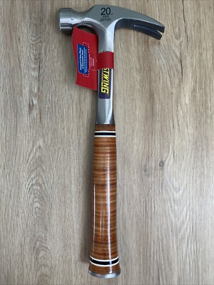 Estwing E20S 20 oz Straight Claw Hammer with Smooth Face & Leather Grip New
