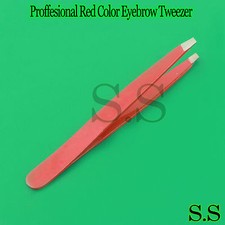 Proffesional Red Color Eyebrow Tweezer Slanted Hair Beauty Woman Beauty Makeup