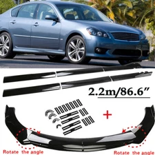Black Front Bumper Lip Side Skirts Splitter Kits For Infiniti M35 M35h M37