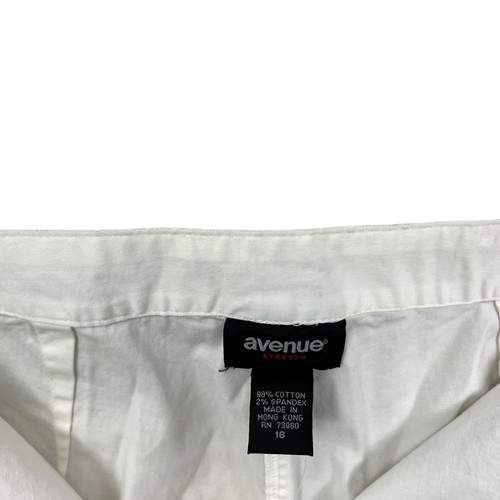 Avenue Capri Pants Lightweight Stretch Flat Front Slash Pockets White Women 16 - Bild 4 von 6