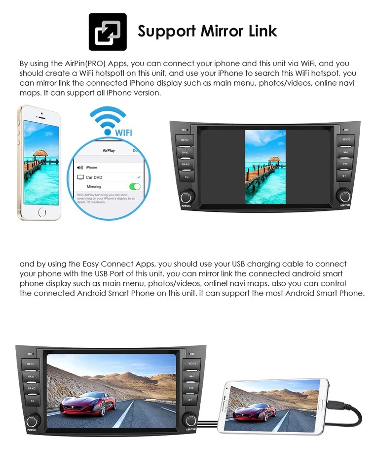 Radio estéreo para automóvil Fit Mercedes Benz Clase E W211 E320 E350 reproductor 32G GPS Carplay Foto 3 de 4