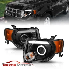 [Neon Frost LED Strip] 2008-2012 Ford Escape Black LED Halo Projector Headlights