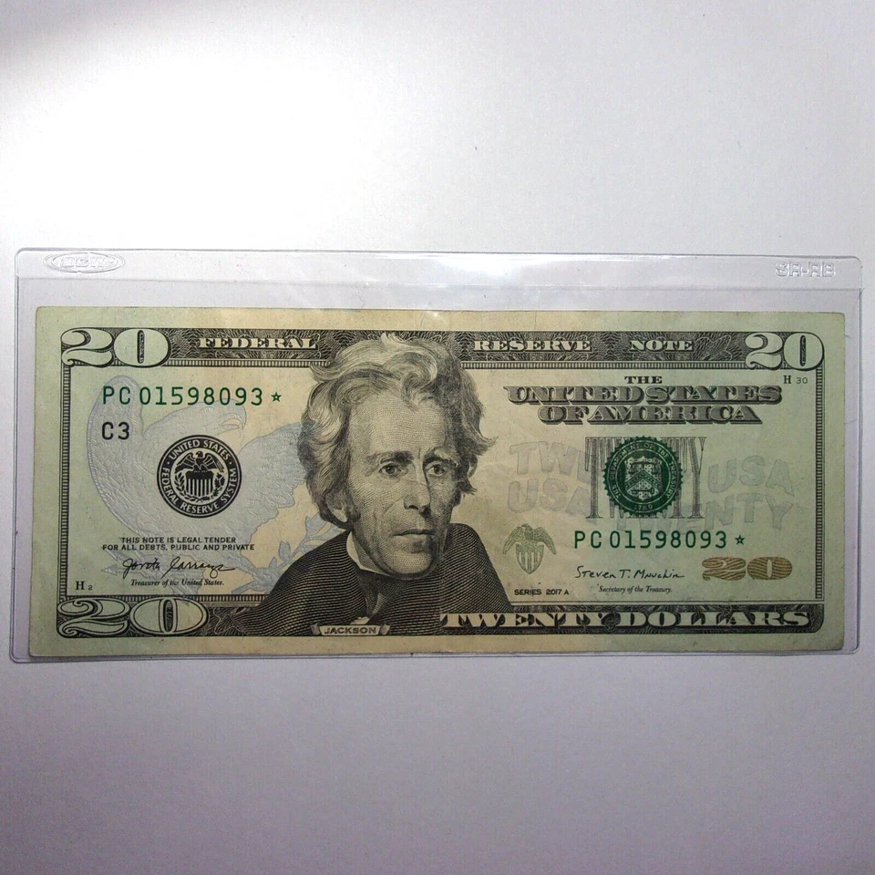 2017 A $20.00 Star Note with low back plate # of 30 Steven T  Mnuchin Bill - Image 4 of 4