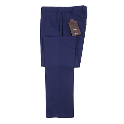 PT01 Medium Navy Woven Traveler Twill Cotton Dress Pants 32 (Eu 48) NWT $395