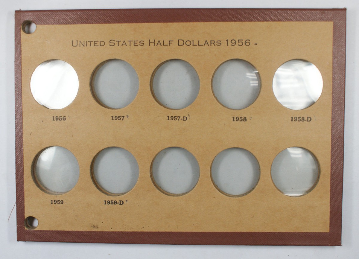 Empty Vintage National Coin Album Pages Franklin Half Dollar